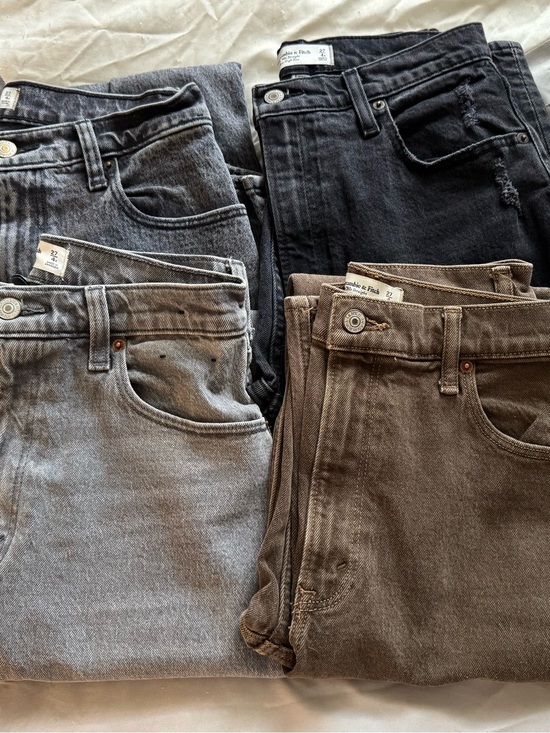 Abercrombie & Fitch Denim - Abercrombie & Fitch Women’s Straight Leg Jeans — Black, Gray, Brown